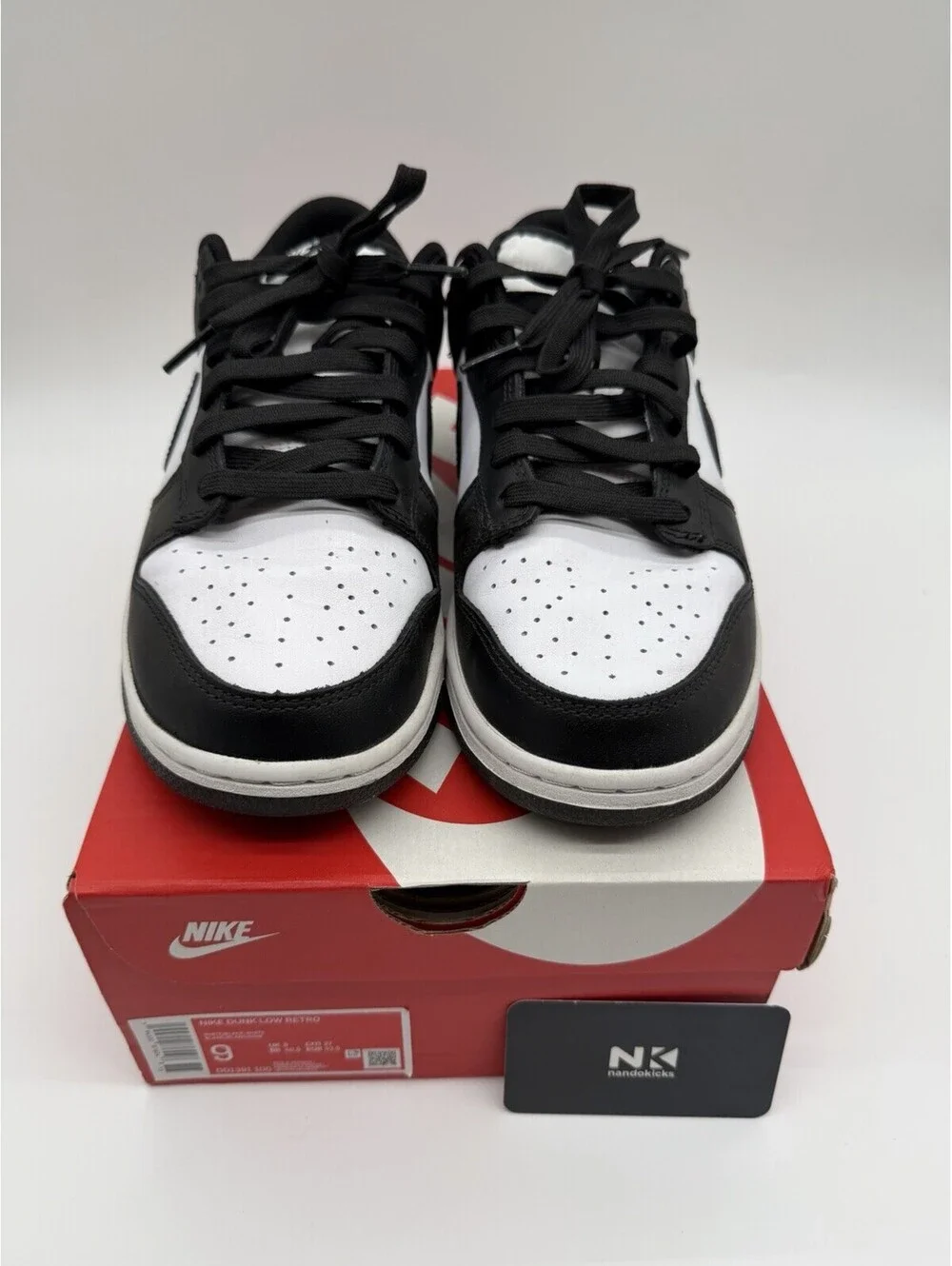 Nike Dunk Low Retro Panda Black White DD1391-100 Men’s Low Size 9